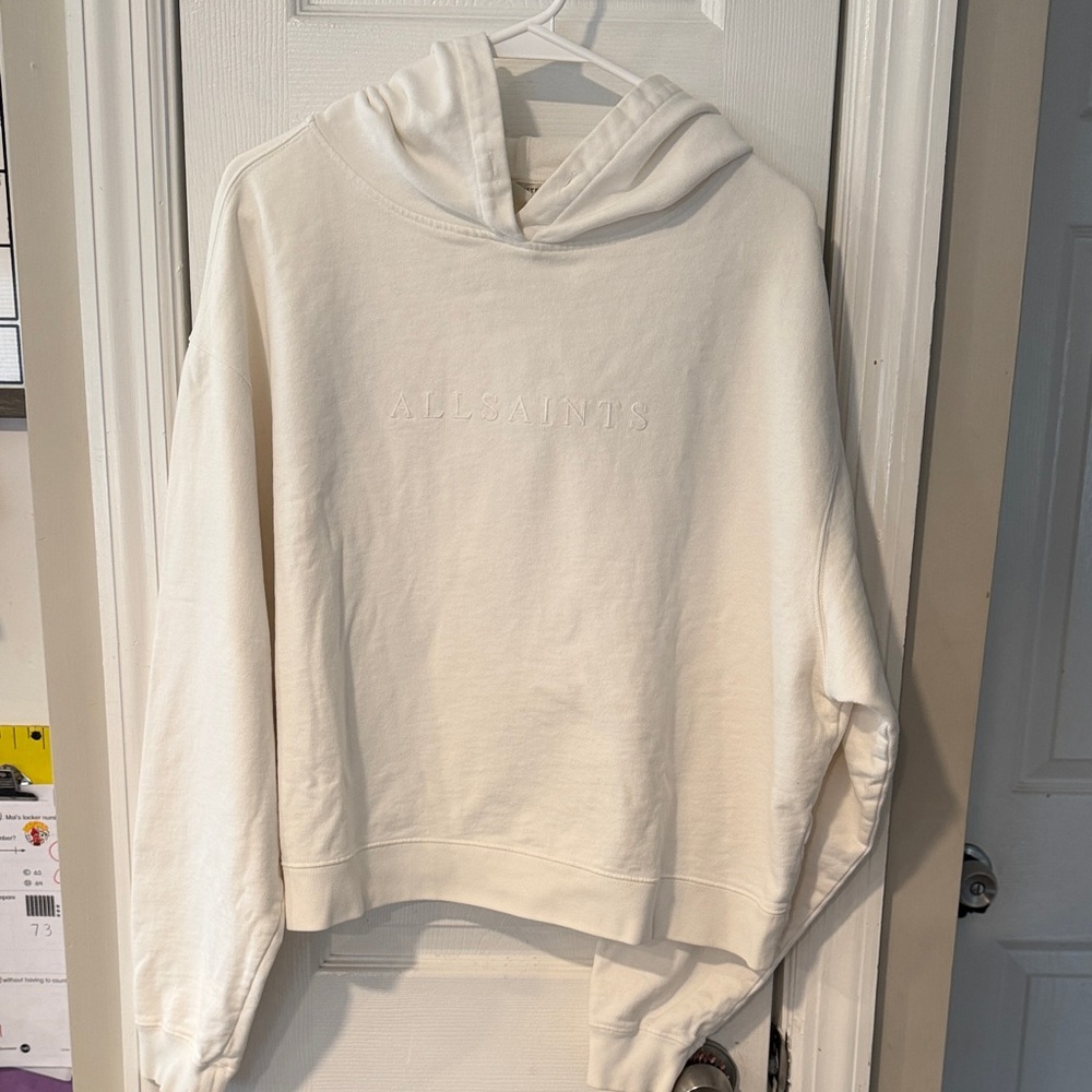 All Saints Women's White Cowl Neck Sweater